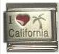 Red heart laser - I love California 9mm Italian charm